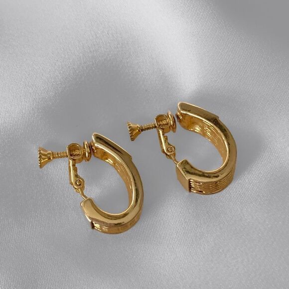 Napier Gold Hoop Earrings - Picture 3 of 6